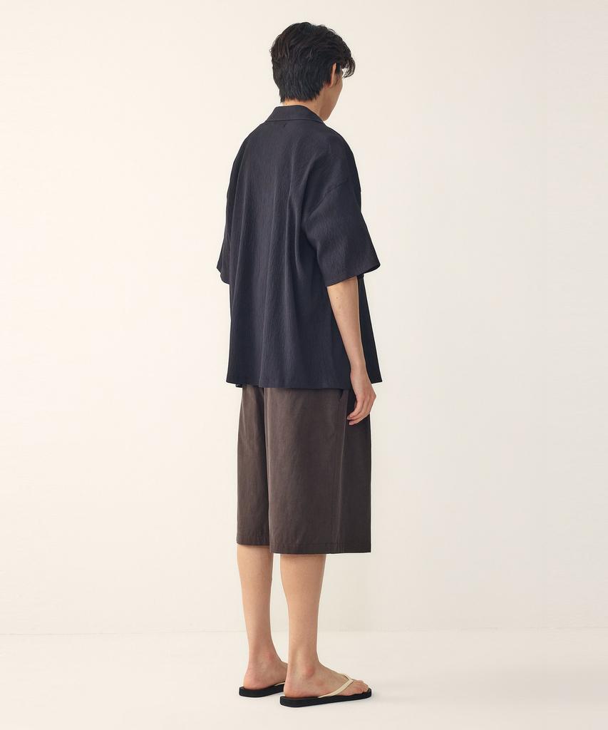 STUDIO TOMBOY [Men] Pleated Short Sleeve Shacket_Black 91M6221551