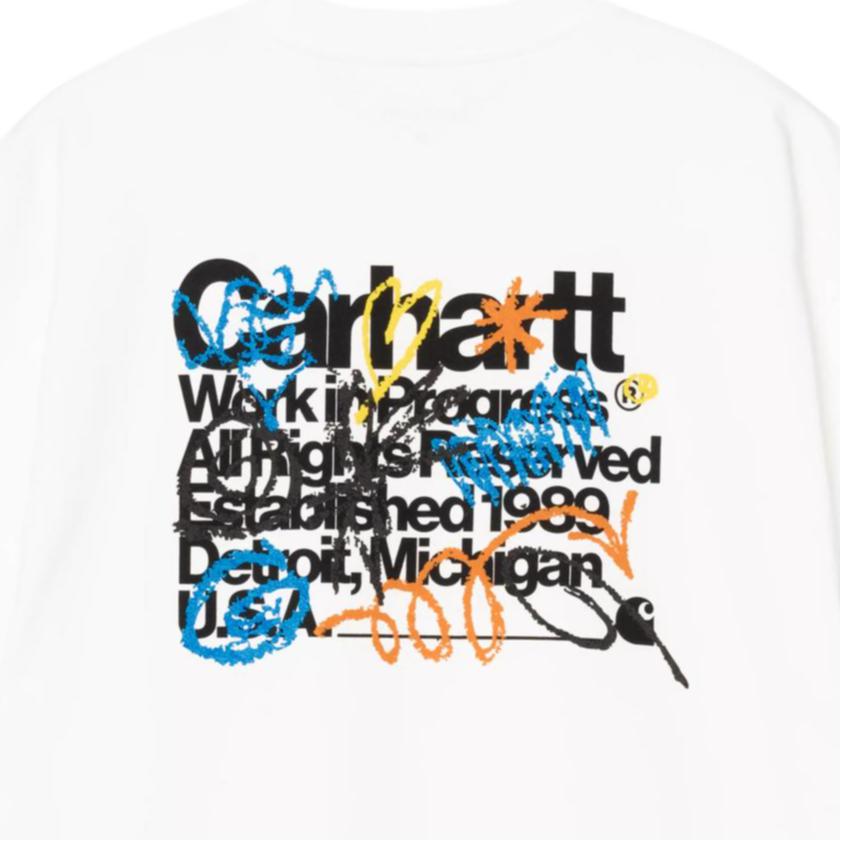 Carhartt WIP SS26 Весна/Лето Базовая футболка Повседневная свободная с графическим принтом Круглый вырез Короткий рукав Футболка Унисекс Топы I036238-02-XX