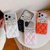 Роскошный стеганый кожаный чехол для iPhone: Совместимо с iPhone 14/15 Pro Max и iPhone 16/17