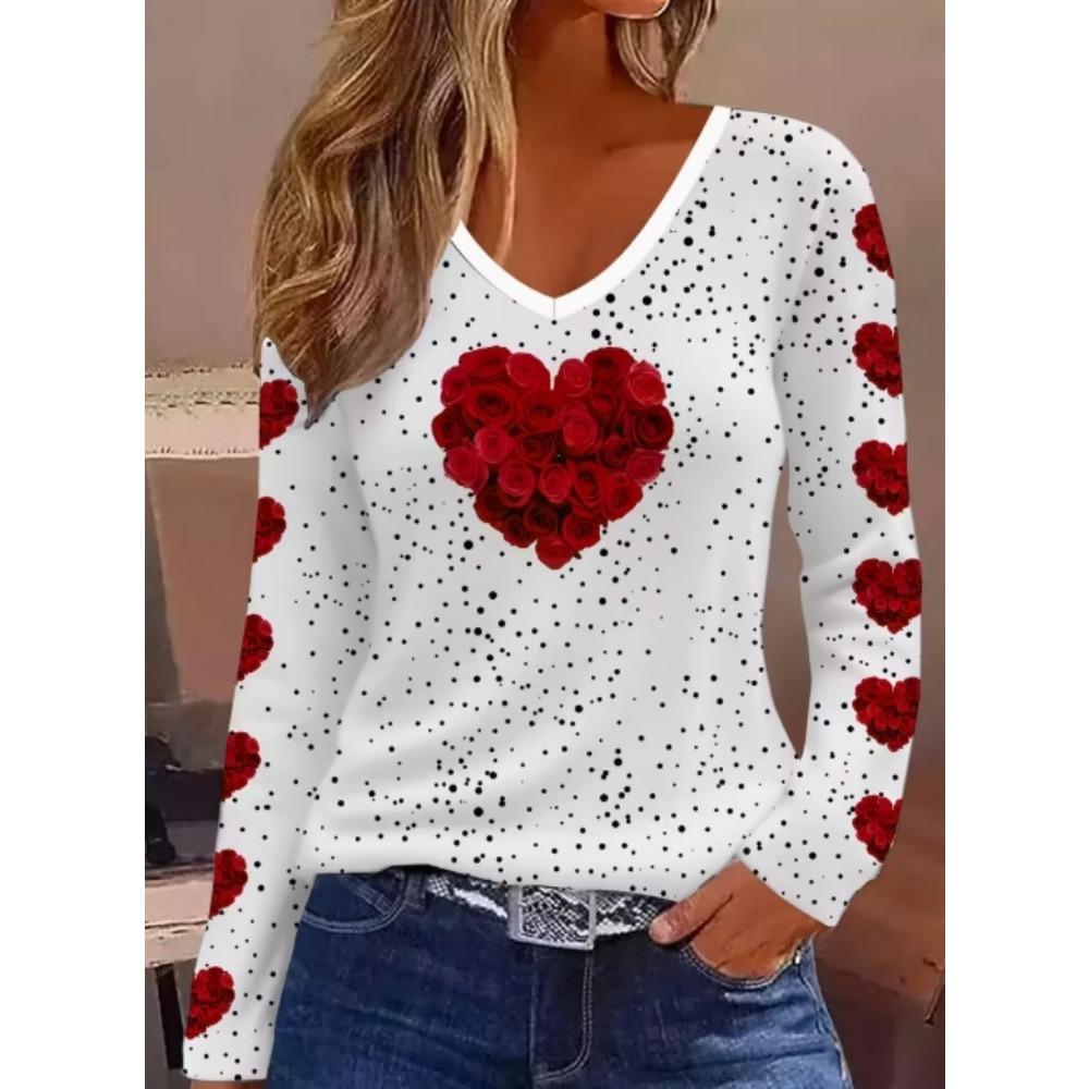 European and American Women's Long Sleeved Printed Fashionable Spring, Summer, Autumn T-shirts, Streetwear Tops