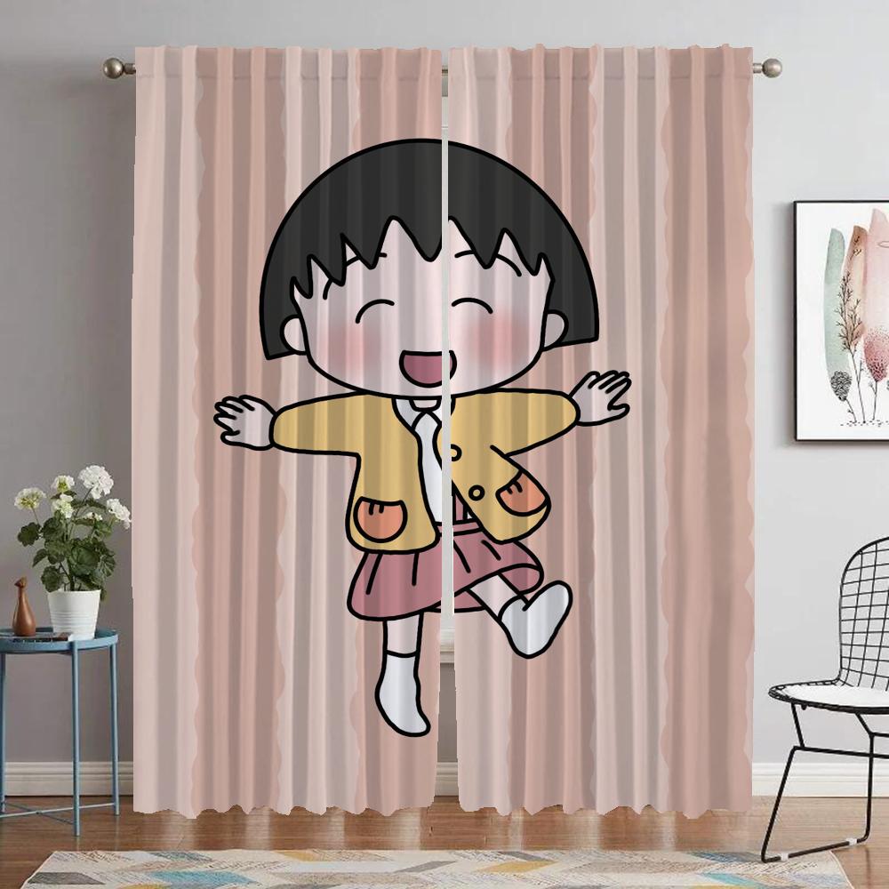 Chi-bi Maruko Home Interior Curtains for Living Room Curtain Shades Partition Tulle for Bedroom Halloween Decoration Kitchen