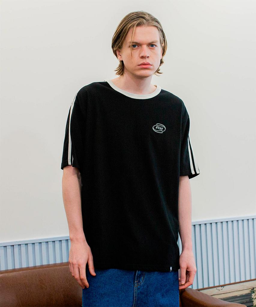 GHOST REPUBLIC Line Oversized Track Short Sleeve T-Shirt Gt-365_Black