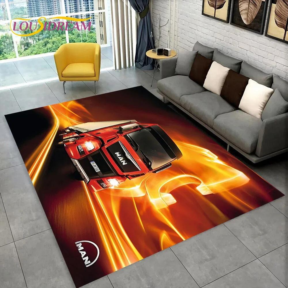 Latest MAN Truck Lorry 3D Printing Carpet Rug for Bedroom Living Room Home Sofa Decoration,Children Game Large Decor Floor Mat
