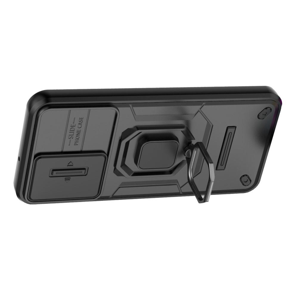 Case for Samsung Galaxy M15 5G, KickStand Camera Lens, Black