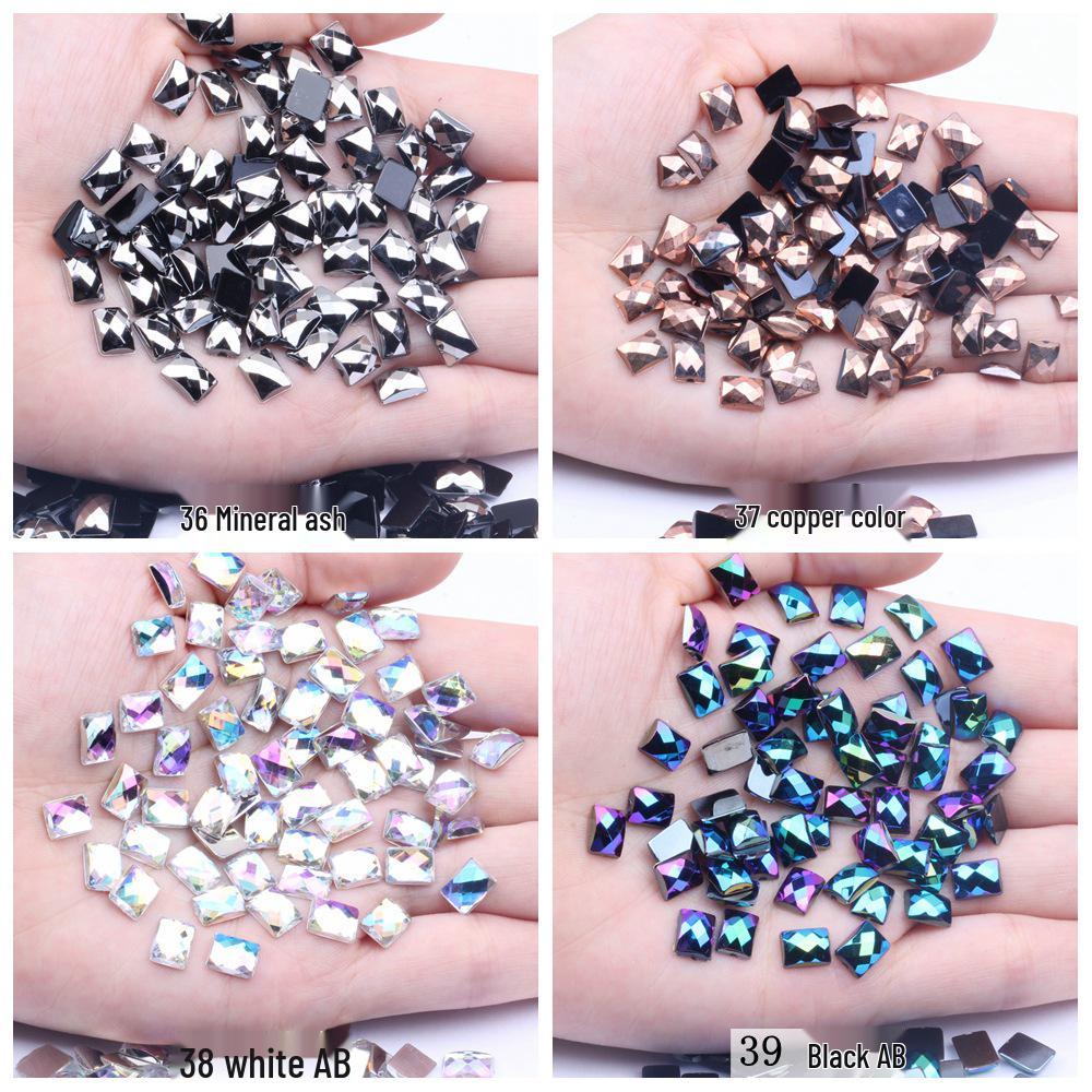 6x8mm Multicolor Flat Globe Rectangular Accessories for DIY Phone Beautification