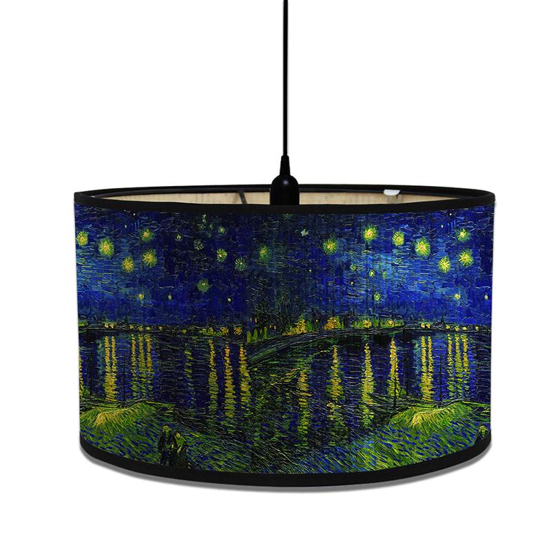 Астральный Подсолнух Абажур Бамбуковое Искусство Абажур Бар Кафе Люстра Декор Ван Гог Расписанный Декоративный Абажур