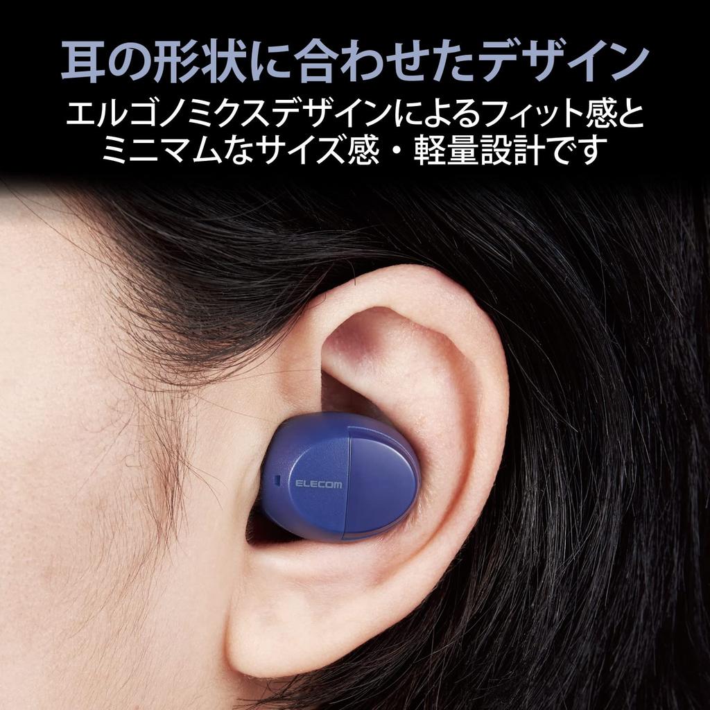 Elecom Bluetooth True Wireless AAC Компактные 5.0 Внутриканальные наушники-вкладыши, Совместимые, Синие, LBT-TWS12BU,