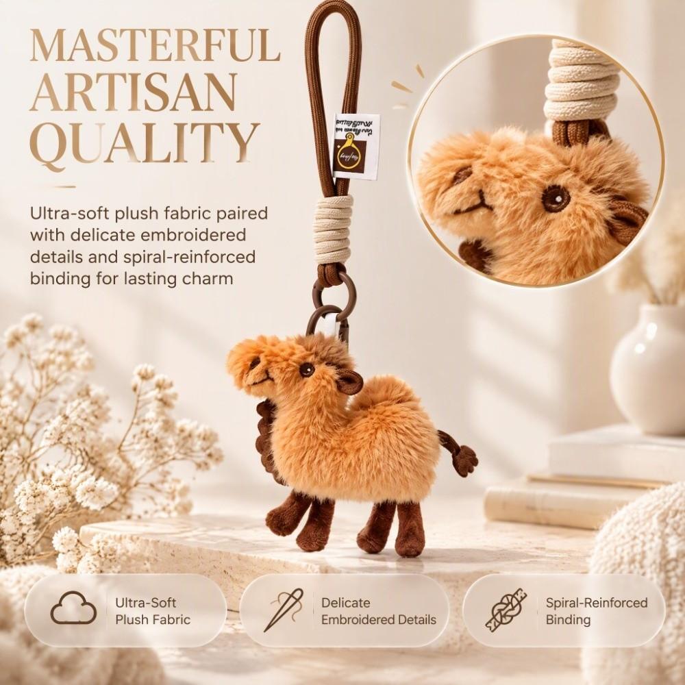 Detachable Metal Buckle Camel Plush Keychain Decorative Plush Toy Keychain Bag Pendant