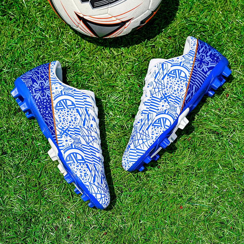 Мужские низкие футбольные бутсы большого размера с длинными шипами, нескользящие, износостойкие, TPR, искусственный газон, детские футбольные бутсы с длинными шипами