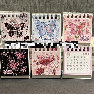 2025/2026 Настольный календарь Годовой Месячный Ежедневный Планировщик Милый Календарь на спирали Органайзер годового расписания Список дел Принадлежности для дома и офиса
