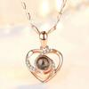 Surrounding Heart-shaped Projection Necklace Language I Love You
