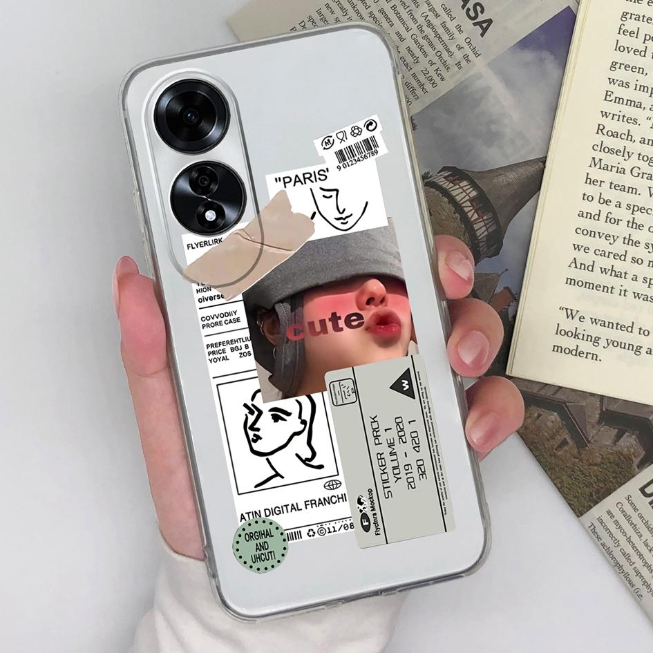 Модный чехол для девочек и мальчиков для OPPO A59 5G A60 4G Realme C61 C63 Reno12 Pro задняя крышка прозрачный силиконовый мягкий ТПУ супер противоударный чехол-бампер для OPPO