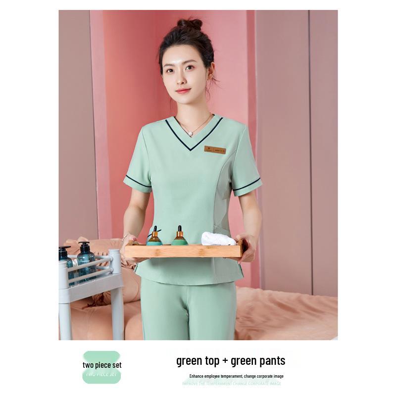 Unisex High-End Spa & Sauna Uniform Set for Beauty Technicians and Postpartum Recovery Specialists.