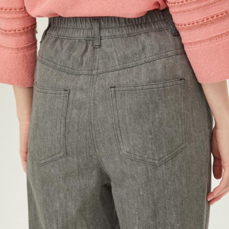  Мешковатые джинсовые брюки Benetton Benetton с внутренней отделкой и жемчужным принтом Badp06241 Gr