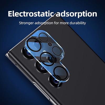 Для Samsung Galaxy S24 Ultra Защитная пленка на объектив камеры Черное кольцо Шелкография Закаленное стекло Акриловая пленка для объектива