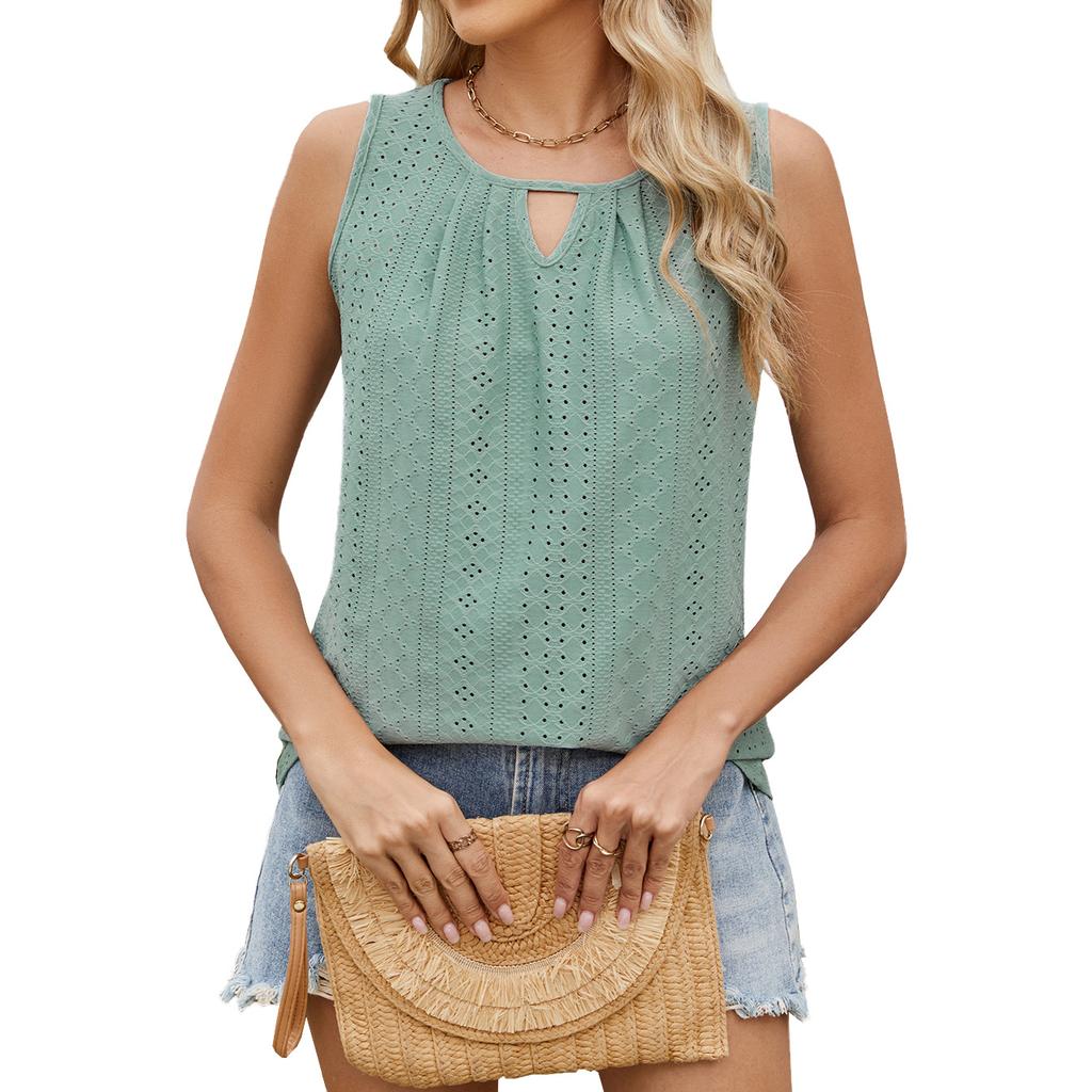 Женская летняя майка без рукавов, деловая повседневная одежда 2025, базовая свободная нарядная рабочая рубашка