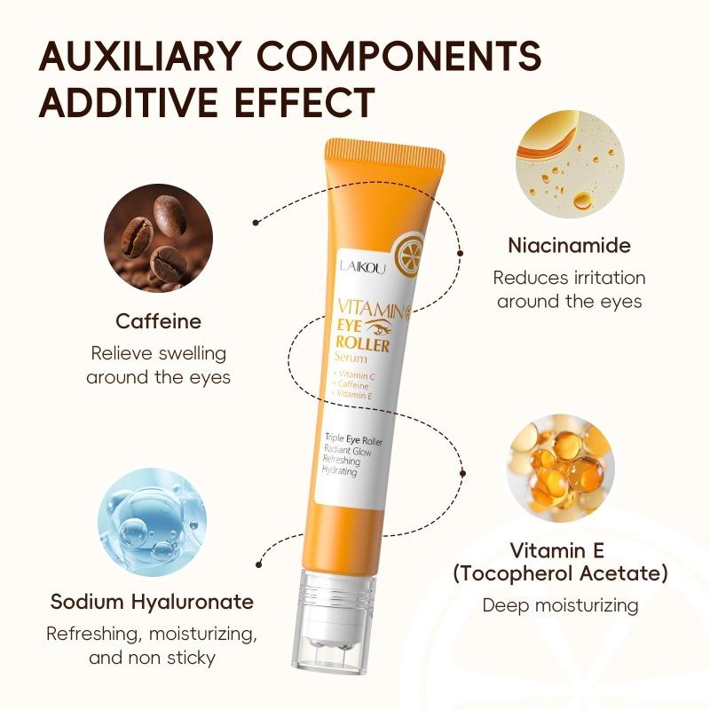 Витамин С Роликовая эссенция для кожи вокруг глаз Увлажняющая и отбеливающая эссенция для ухода за кожей вокруг глаз Укрепляет кожу Идеальный подарок