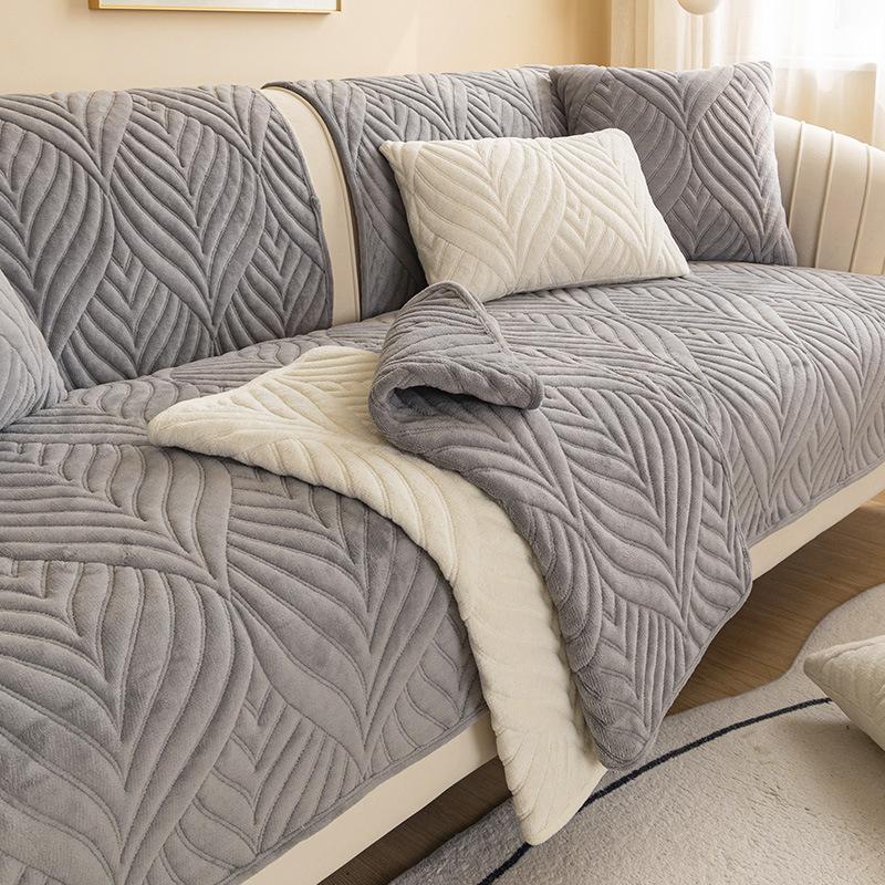 Winter Plush Sofa Cushion Four Seasons General Fabrics Leather Non-Slip Seat Cushions Modern Simple Sofa Cover Cover Thickened