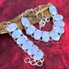 Blue Lace Agate 925 Solid Sterling Silver Necklace & Bracelet Jewelry Set, Handmade Jewelry, Natural Gemstone Jewelry Set For Her