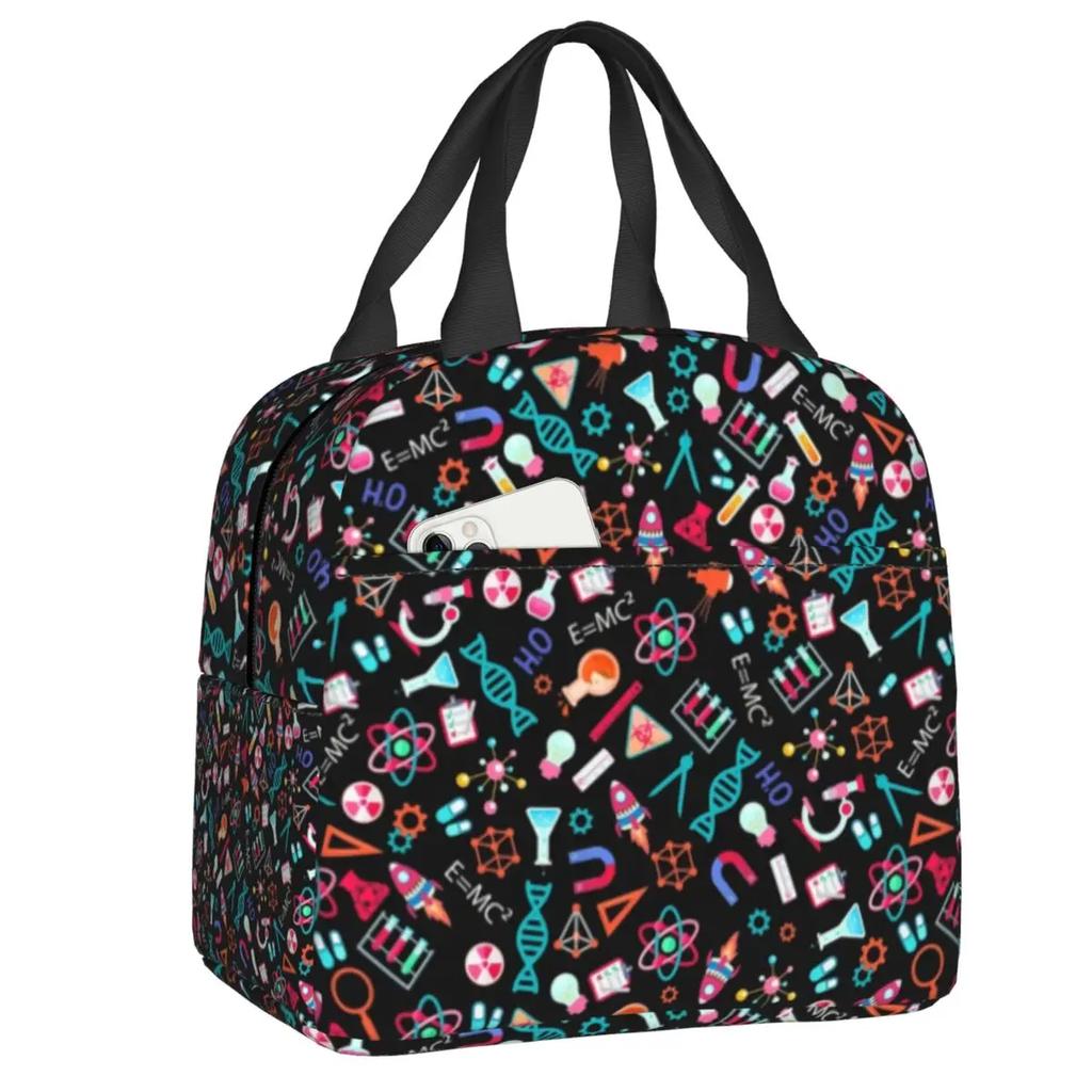 Учитель химии Периодическая таблица Изолированная сумка для ланча для ребенка Научная лаборатория Технологическая портативная термосумка-холодильник Еда Ланч-бокс для школы