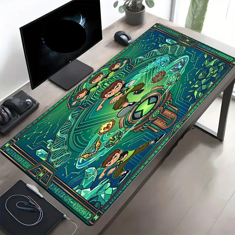 Ben 10 Cartoon Print Mouse Pad, Anti‑Slip Desktop keyboard Mat, for PC Laptop Gaming Working Daily Use, Cool Festival Surprise Gift