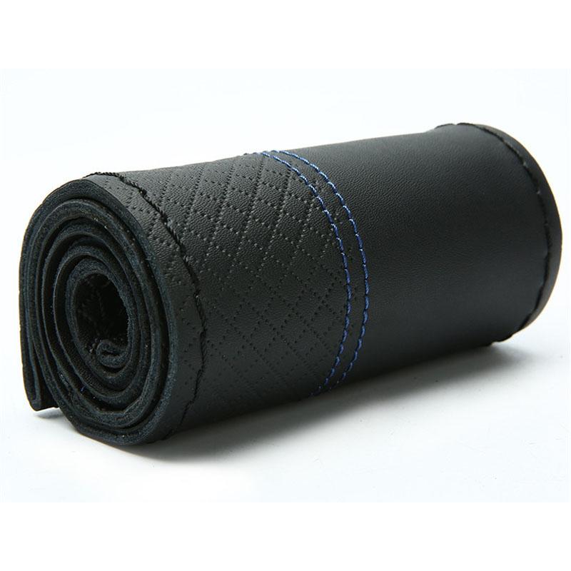 Чехол на руль автомобиля из натуральной кожи, чехол для оплетки «сделай сам», игольная нить, подходит для диаметра 38 см