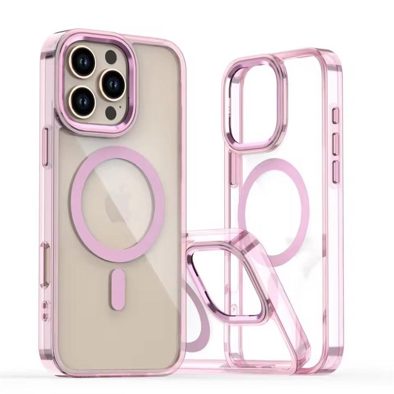 Мощный магнитный чехол Magsafe Ring Metal Lens Buttons Clear Case для iPhone 16 Pro Max 15 Pro Max 14 Pro 13 12 11 Protect Cover