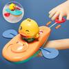 Pull Cord Duck Bathtub Boat Interactive Pull String Duck Infant Water Activity Toys Floatable Baby Bath Canoe