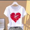 (Asian Size)  Print Casual Sweet Love Trend Style Women's Top Short Sleeve T-shirts Fashion Female T Clothing  Graphic Tee