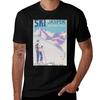 Ski in Jasper National Park Canada Vintage Ski Travel Poster TShirt Festival Casual Short Sleeve