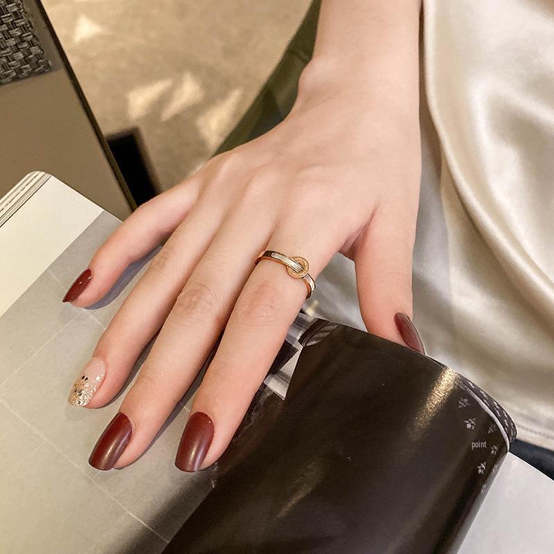 Японское и корейское натуральное белое перламутровое круглое кольцо, 18-каратное розовое золотое кольцо на указательный палец для женщин