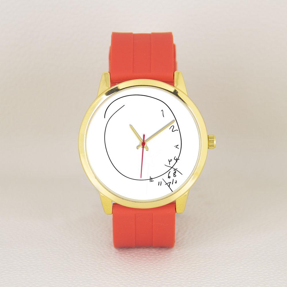 Gold Case Clock 45mm Wristwatch Minimalist Math Design Stainless Steel Strap Unique Geek Gift Quartz Watch Women