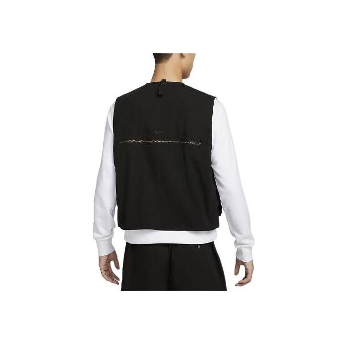 Nike Life Solid Logo Удобный тканый жилет для мужчин, жилеты черного цвета FN3215-010