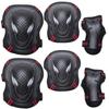 Cocoriko Protector Set for and Includes and Knee Pads for Kids and Adults Size 6-Piece Skateboarding, Bicycles, Kickboards, Wrist, Elbow, (Red, L)