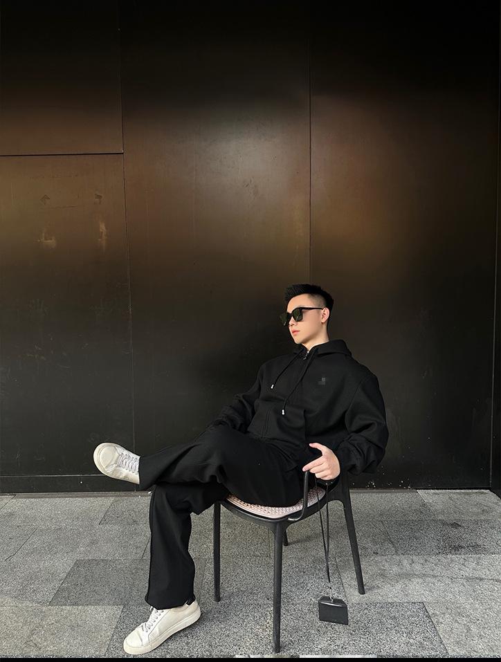 Мужская толстовка с капюшоном и логотипом Nan You Lv Jia из шерсти и хлопка: Тяжелая зимняя повседневная толстовка с длинным рукавом