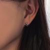 my omelet [92.5 silver]black wave ribbon earrings