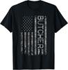 Butcher Funny Job Title Worker American Flag Butcher Gift Unisex T-Shirt