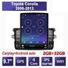 9,7-дюймовый автомобильный радиоприемник для Toyota Corolla 2006-2013 Android 2 DIN Tesla вертикальный экран Carplay авто радио мультимедийный плеер 2 + 32 ГБ