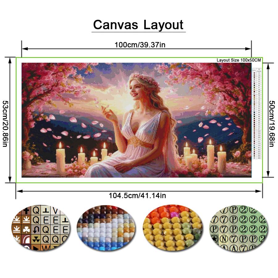 Beautiful Woman Candle Large Size Diamond Painting Girl Diy Full Square Round Drill Rhinestone Embroidery Mosaic Cross Stitch Kits Wall Decor