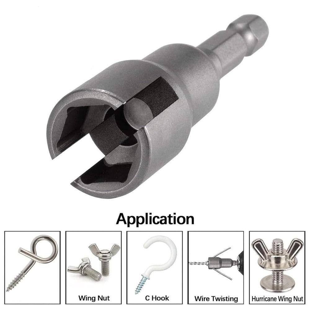 High-carbon Steel Shutter Drill Bit 1/4" Wing Nuts Driver Bit Panels Butterfly Screws Socket