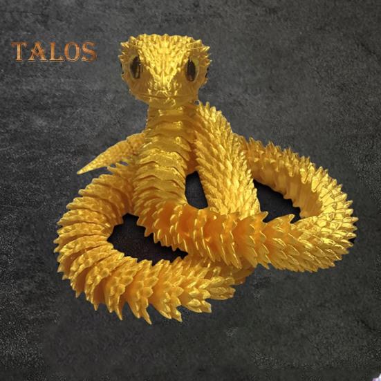 Художественная 3D-печатная фигурка змеи с подвижными суставами для украшения дома