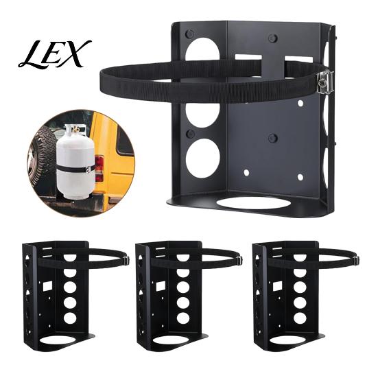 Heavy Duty Steel Rack Propane Tank Mounting Bracket, Adjustable Stainless Strap Design, Anti Scratch Bracket Rust Resistant Gas Bottle Holder