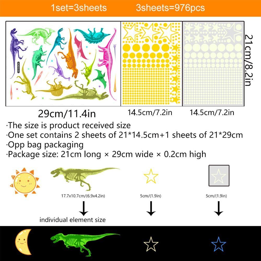 Luminous Dinosaur Themed Wall Decals Cartoon Dinosaurs Wall Decals  Children