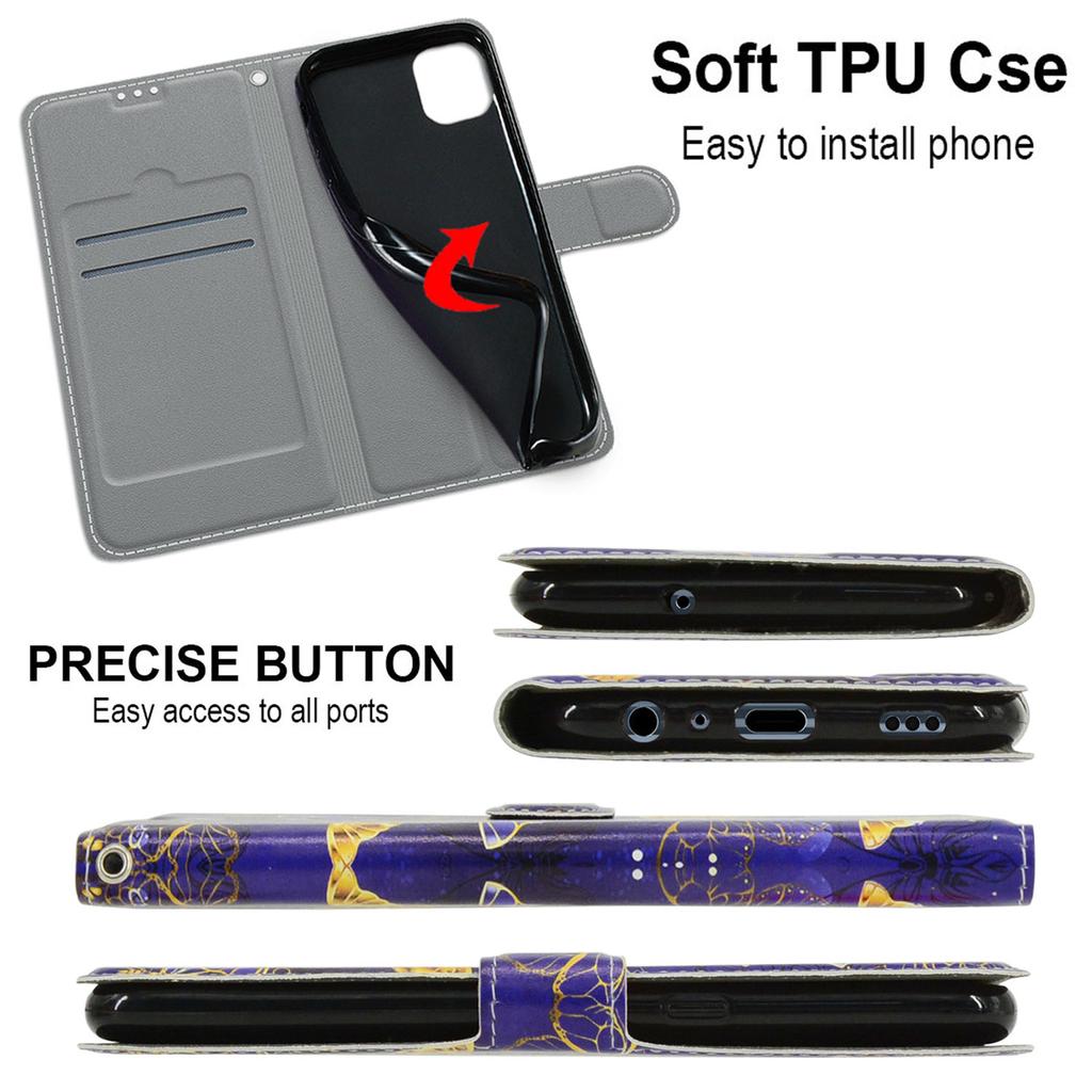 Роскошный окрашенный кожаный чехол-кошелек из искусственной кожи в стиле книги для Motorola Moto G85/G75/G55/G35/G24 Power/G15/G05/G84/G54 Power/G34/G24/Edge 40/G14