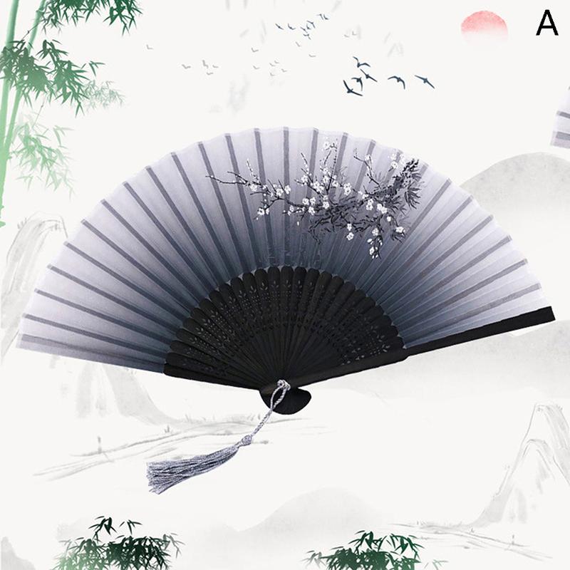 Винтажный складной веер в китайском стиле, бамбуковый ручной веер, классический классический деревянный хвостовик
