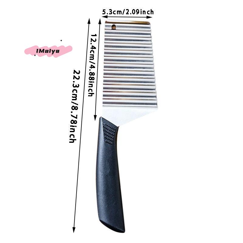 M-Stainless Steel Potato Crinkle Wavy Slicer Knife French Fries Dough Vegetable Fruit Potato Cutter Chopper Kitchen Maker Tool