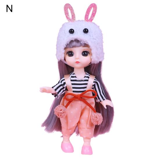 Игрушка для кукол 6 дюймов Изысканный Прост в уходе Удобный на ощупь 44204 Кукла с большими глазами для развлечений