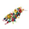 Bird Chewing Toy Wooden Blocks Colorful Bite Resistant Bird Cage Hanging Toy for Medium Large