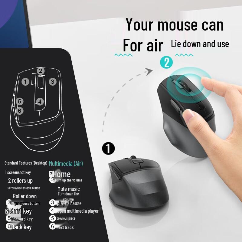 Беспроводная мышь A4Tech FB45CS Air с двумя режимами работы и бесшумными кнопками