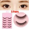5 Pairs Natural Short Cross False Eyelashes Handmade Makeup Fake Eye Lashes